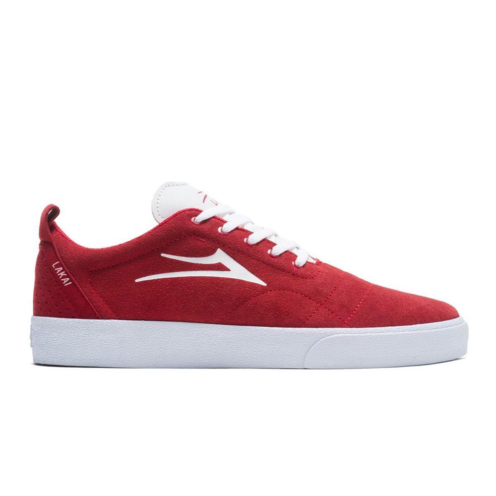LaKai Bristol Red/White Skate Shoes Mens | Australia QO1-1251